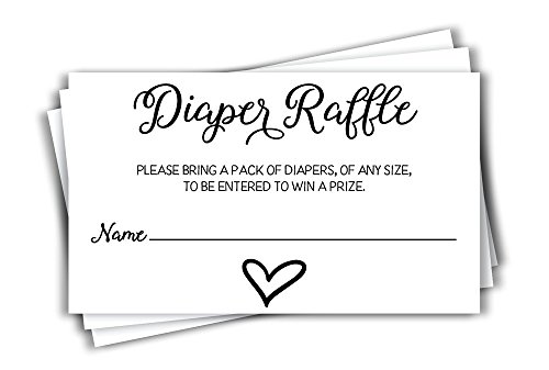 Product Cover All Ewired Up 50 Gender Neutral Watercolor Heart Baby Shower Diaper Raffle Tickets, Lottery Insert Cards for Heart Baby Shower Invitations Supplies Games for Baby Gender Tickets (50-Cards)