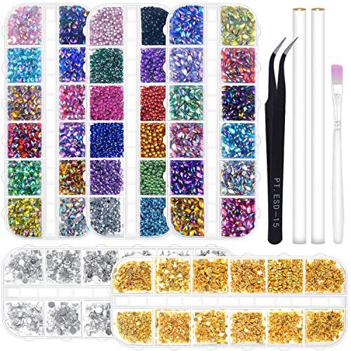 Product Cover Anezus 6800Pcs Nail Art Rhinestones Nail Stone Gems Design Kit with Pickup Tools for Nail Art Supplies Accessories
