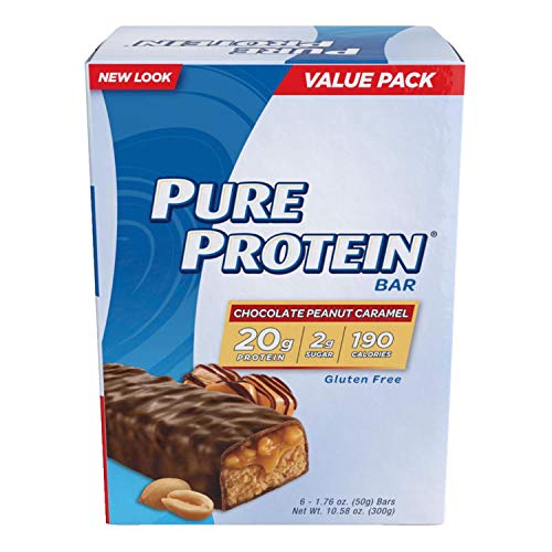 Product Cover Pure Protein Bars, High Protein, Nutritious Snacks to Support Energy, Low Sugar, Gluten Free, Chocolate Peanut Caramel, 1.76oz, 12 Pack