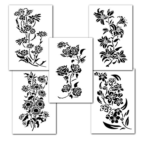 Product Cover Mixed Flower Painting Stencils Wall Decorating Airbrush Craft 14