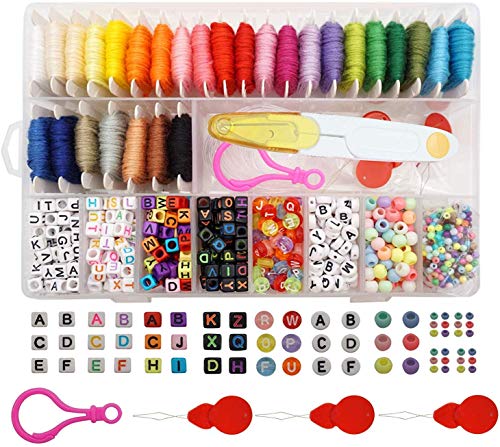 Product Cover Peirich Friendship Bracelet Making Beads Kit, Letter Beads,22 Multi-Color Embroidery Floss Over 1900 pcs