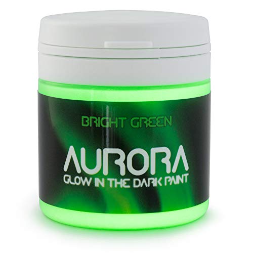 Product Cover Glow in The Dark Paint, 1.7 fl oz (50ml), Aurora Bright Green, Non-Toxic, Water Based, by SpaceBeams