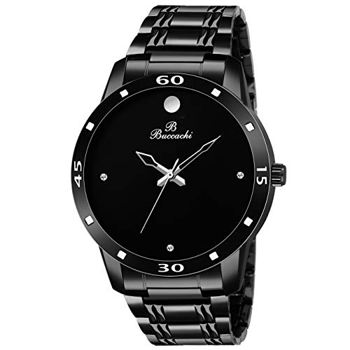 Product Cover Buccachi Analogue Black Round Dial Watch for Men's (B-G5043-BK-BC)