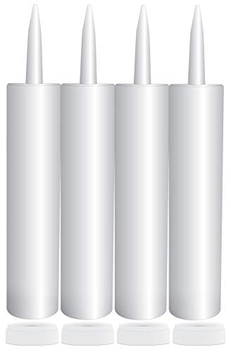 Product Cover Empty Plastic Caulk Tubes, 11-Ounce (4-Pack); Refillable Sealant Caulking Tubes