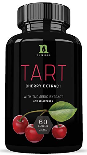 Product Cover Tart Cherry Capsules with Celery Seed and Turmeric | Tart Cherry Extract 2500 mg | Uric Acid Cleanse Support, Joint Comfort and Muscle Recovery| Benefits of Tart Cherry Juice Concentrate - 60 Capsules