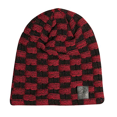 Product Cover JINX World of Warcraft Horde Two-Tone Slouchy Knit Beanie, Black/Red, One Size