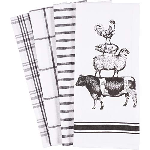 Product Cover KAF Home Pantry Stacked Farm Animals Kitchen Dish Towel 18 x 28-inch Set of 4