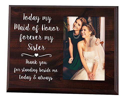 Product Cover Elegant Signs Maid of Honor Gift - 4x6 Thank You Picture Frame - Today My Maid of Honor, Forever My Sister