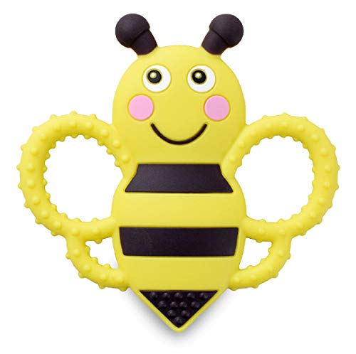 Product Cover Buzzy Bee Multi-Textured, Soft & Soothing, Easy-Hold, Silicone Teether Toy (BPA Free, Freezer & Dishwasher Safe)