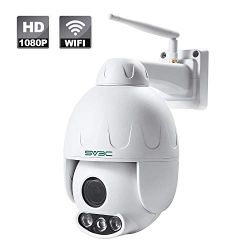 Product Cover WiFi Outdoor PTZ Camera, SV3C HD 1080P Pan Tilt 5X Zoom Security IP Camera, Wireless Surveillance CCTV Camera with Audio, IP66 Waterproof Dome Cam, 165ft Night Vision, Support Max 128GB SD Card