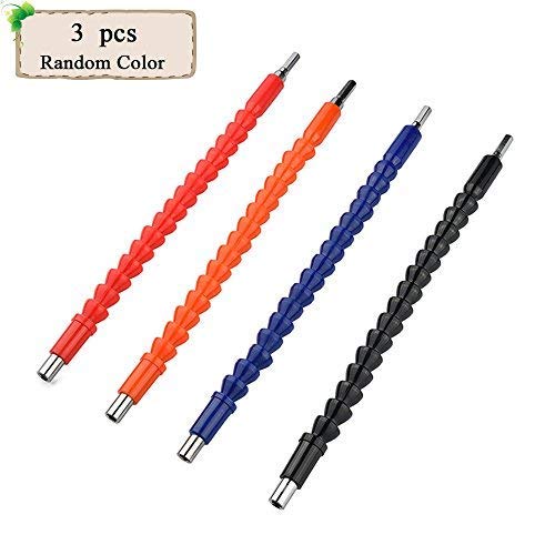 Product Cover 3 Pack Drill Bit Extension, 11.8 inch Flexible Screwdriver Power Soft Shaft Set With Screw Bits Holder, Magnetic Hexagon Flex Drive Tip For Computer Chassis, Electrical Cabinets, Furniture
