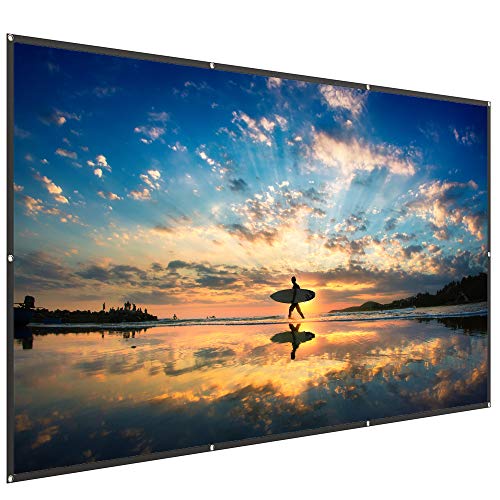 Product Cover TaoTronics 120 Inch 16:9 Projector Screen - High Contrast 4K HD PVC Projection Movie Screen for Party and Home Theater (1.2 Gain, Wide 160° Viewing Angle, Waterproof and Easy to Clean)