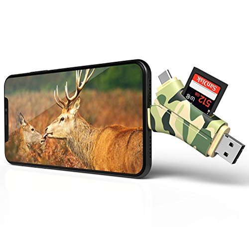 Product Cover E-thinker Trail Camera Viewer 4 in 1 Game Camera Memory Card Reader-Trail Hunter View Hunting Photos and Videos or Any Wildlife Game Camera on Smartphone for iPad Mac & Android,SD & Micro SD