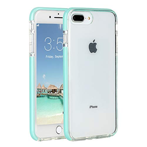 Product Cover Sunluma Compatible iPhone 7 Plus Case, iPhone 8 Plus Case, Clear Transparent Back Silicone Soft Rubber Bumper Shockproof Anti-scratch Protection Cover For Apple iPhone 7 Plus/iPhone 8 Plus(Mint Green)