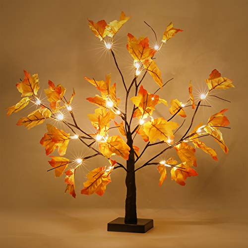 Product Cover Thanksgiving Decorations Table Lights, Thanksgiving Maple Leaves Autumn Tree Decoration 24