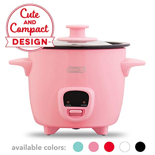 Product Cover Dash DRCM200GBPK04 Mini Rice Cooker Steamer with Removable Nonstick Pot, Keep Warm Function & Recipe Guide, 2 cups, for Soups, Stews, Grains & Oatmeal, Pink