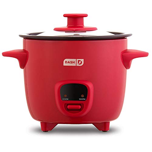 Product Cover Dash DRCM200GBRD04 Mini Rice Cooker Steamer with Removable Nonstick Pot, Keep Warm Function & Recipe Guide, Red