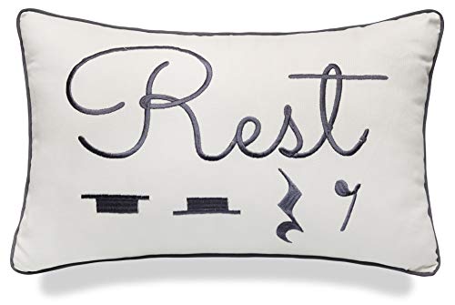 Product Cover YugTex Pillowcases Rest Pillow, Music Teacher Gift, Music Lover Gift, Music Pillowcase, Music Gift, Music Room Decor, Music Room Pillow Covers (Rest(Ivory), 12
