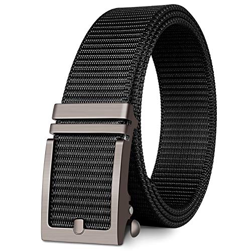 Product Cover Fairwin Nylon Web Belts, Ratchet Belt/No Holes Full Adjustable Web Belt for Men, Women and Boys