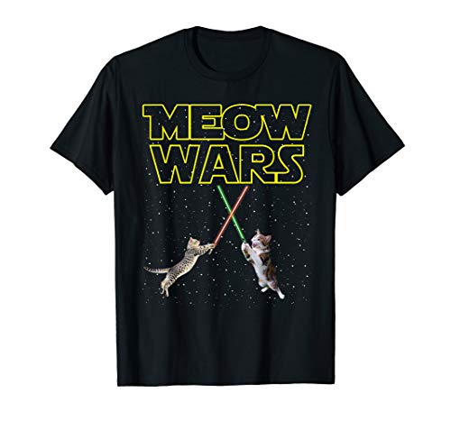 Product Cover Meow Wars Cat Shirt Funny Gifts For Cats Lovers T-Shirts T-Shirt