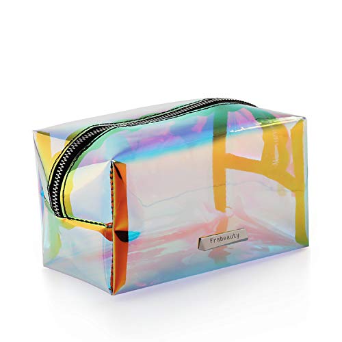 Product Cover Holographic Makeup Bag Iridescent Cosmetic Bag Hologram Clutch Large Toiletries Pouch Holographic Handy Makeup Pouch Wristlets Organizer Women Evening Bag