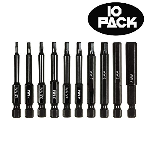 Product Cover Hex Head Metric Drill Bit Set (10 PACK WITH STORAGE CASE) - Magnetic Tips - Quick Release Shank for Easy Attachment - Solid S2 Steel Alloy - 2.3