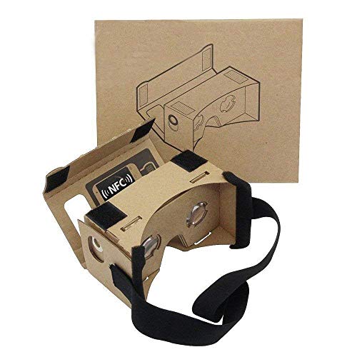 Product Cover Google Cardboard,Virtual Real Store 3D VR Headsets Virtual Reality Glasses Box with Clear 3D Optical Lens and DIY Comfortable Head Strap Nose Pad for All 3-6 Inch Smartphones ... (1 Pack)