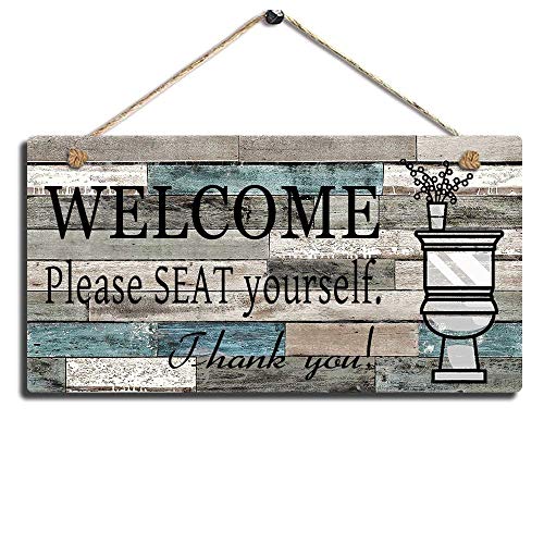Product Cover SAC SMARTEN ARTS Printed Wood Plaque Sign Wall Hanging Welcome Sign Please Seat Yourself Wall Art Sign Size 11.5