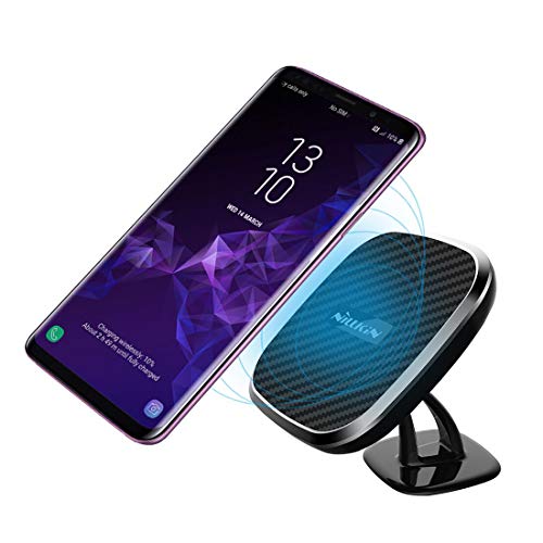 Product Cover [10W Fast Charge] Nillkin 2-in-1 Qi Wireless Charging Pad & Magnetic Car Mount Holder for Samsung Note 9/8/S9/S8/S8 Plus, 7.5W Fast Charging for iPhone Xs Max/XS/XR/X/8/8 Plus - Model C
