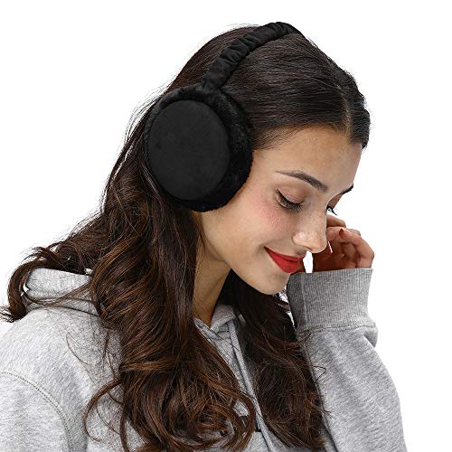 Product Cover LETHMIK Winter Ear Muffs Outdoor,Mens&Womens Faux Fur Foldable Earmuffs Ear Warmer Cold Weather Black