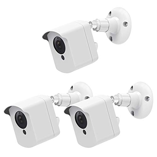 Product Cover Wyze Cam Wall Mount Bracket, Wyze Camera Cover with Adjustable Wall Mount for Wyze Cam V2 V1 and Ismart Spot Camera Indoor Outdoor Use, (White 3 Pack)