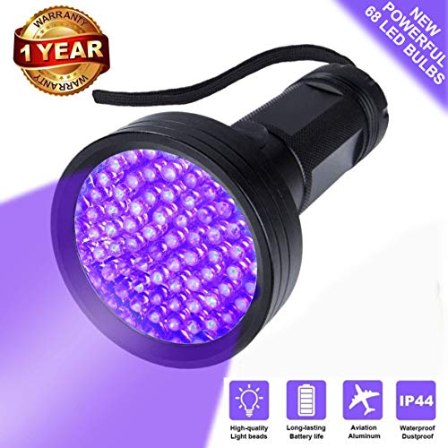 Product Cover UV Flashlight Black Light UV Lights , 68 LED 395 NM Ultraviolet Blacklight Pet Urine Detector For Dog/Cat Urine, Dry Stains, Matching with Pet Odor Eliminator, for Home Hotel Camping Leaks Cosmetic