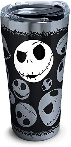Product Cover Tervis 1297808 Disney-Nightmare Before Christmas 25th Anniversary Stainless Steel Insulated Tumbler with Clear and Black Hammer Lid, 20oz, Silver