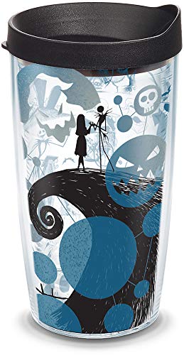 Product Cover Tervis 1297837 Disney - Nightmare Before Christmas 25th Anniversary Insulated Tumbler with Wrap and Black Lid, 16oz, Clear