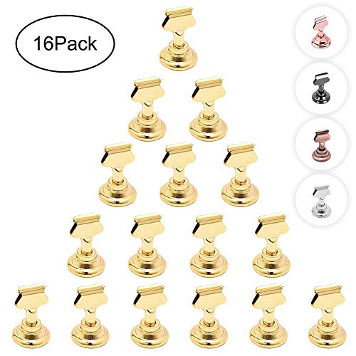 Product Cover Urban Deco Table Number Holder Place Card Holder Wedding Card Holder 1.5 inch Set of 16 for Restaurants Weddings Banquets (Gold)