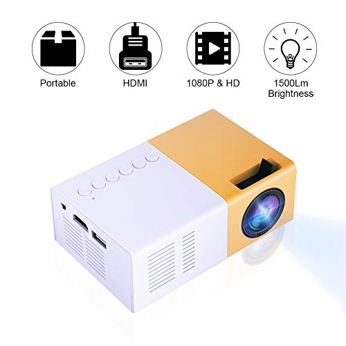 Product Cover fosa Mini Video Projectors, Portable 1080P LED Projector Indoor/Outdoor Movie projectors Support Laptop PC Smartphone HDMI Input Great Gift Pocket Projector for Party Camping Home Cinema