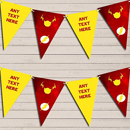 Product Cover Superhero The Flash Children's Birthday Bunting Garland Party Venue Decoration Party Flag Banner Garland