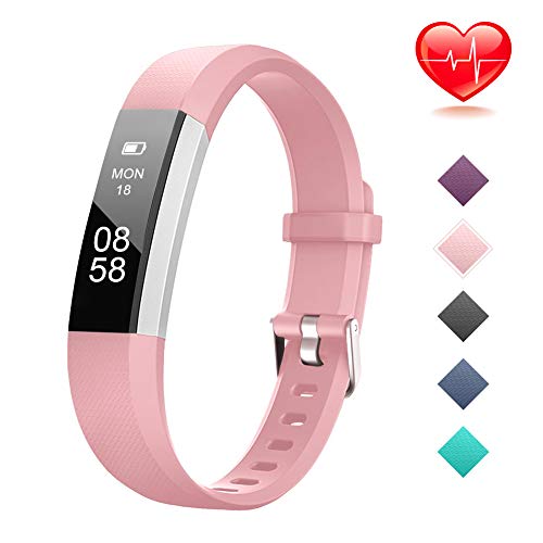 Product Cover Lintelek Fitness Tracker, Slim Activity Tracker with Heart Rate Monitor, IP67 Waterproof Step Counter, Calorie Counter, Pedometer for Kids, Women, Men and Gift