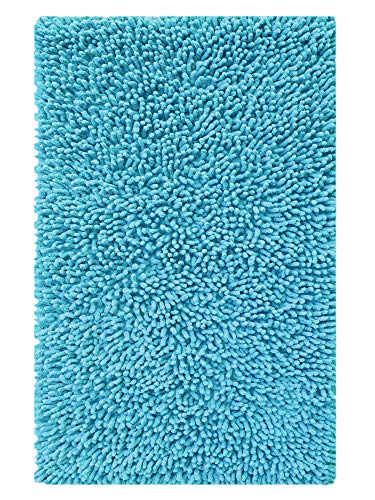 Product Cover Saral Home Soft Cotton Anti Slip Saggy Bathmat (Turquoise, 40x60cm)