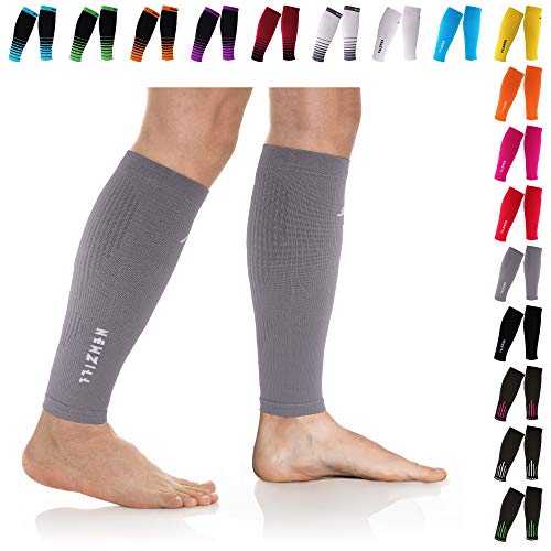 Product Cover NEWZILL Compression Calf Sleeves (20-30mmHg) for Men & Women - Perfect Option to Our Compression Socks - for Running, Shin Splint, Medical, Travel, Nursing, Cycling (S/M, Solid Grey)