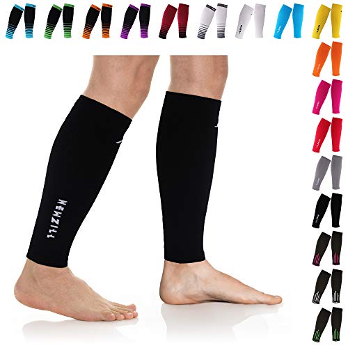Product Cover NEWZILL Compression Calf Sleeves (20-30mmHg) for Men & Women - Perfect Option to Our Compression Socks - for Running, Shin Splint, Medical, Travel, Nursing, Cycling (S/M, Solid Black)