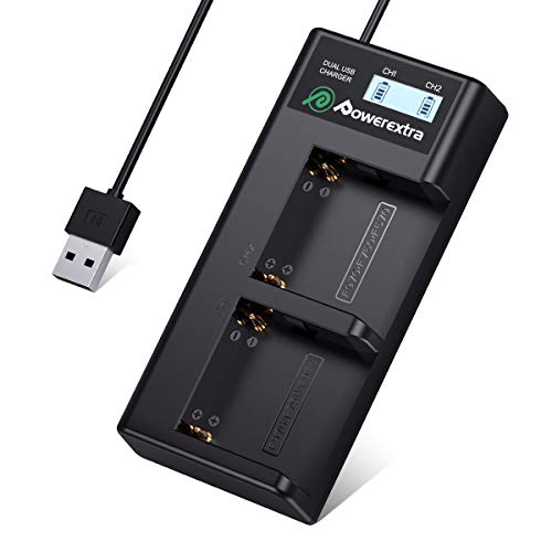 Product Cover Powerextra Dual Battery Charger with USB LCD Display for Sony NP-F970 NP-F930 NP-F950 NP-F960 Battery