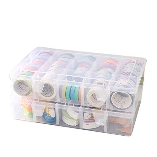 Product Cover Adjustable 15-Compartment Grid Slot Plastic Storage Box Jewelry Bead Tool for Washi Tape, Art Supplies and Sticker Container Organizer Case