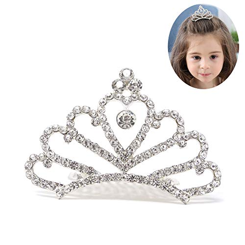 Product Cover Honbay Princess Tiara Comb, Flower Girls Crystal Rhinestone Crown Hair Comb Hair Accessories