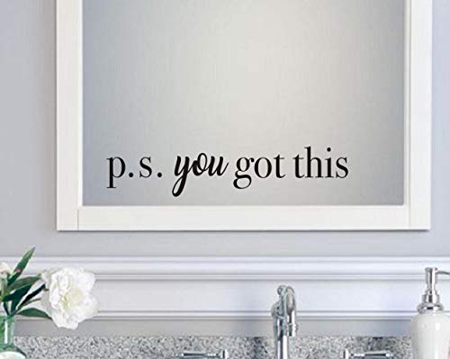 Product Cover IARTTOP You Got This Wall Decal Inspirational Attitude Vinyl Wall Sticker for Office, Bathroom Mirror Decal, Family Lettering Stickers Home Wall Decorations, Black