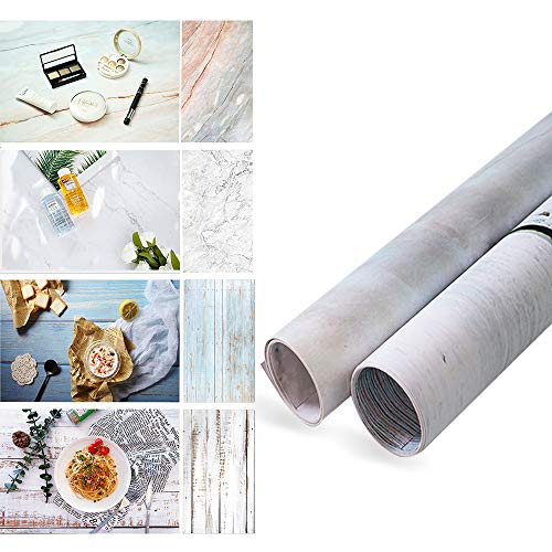 Product Cover Evanto 22x35Inch 2 Rolls Seamless Background Paper with 4 Patterns for Flat Lay Backdrops, Daily Photos, Desktop Photography, Product Displays, Youtube Video and more