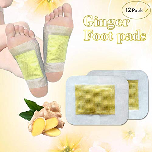 Product Cover Ginger Foot Pads, Ginger Pads, Organic Herbal Ginger Pads for Better Sleep, Swelling Foot Pain Relief and Body Cleansing, Pure Natural Bamboo Vinegar and Ginger Powder Premium Ingredients,12 Pcs.