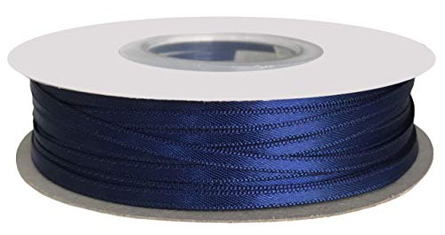 Product Cover DUOQU 1/8 inch Wide Double Face Satin Ribbon 100 Yards Roll Multiple Colors Navy