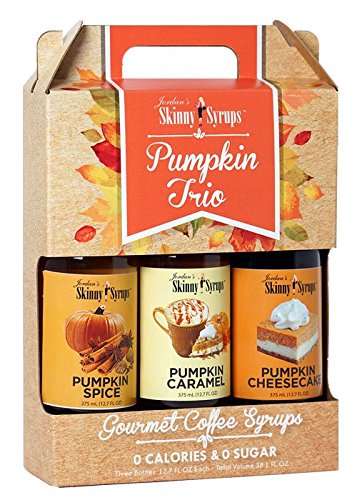 Product Cover Jordan's Skinny Syrups Happy Holidays Gourmet Coffee Syrup Trio: Peppermint Bark, Christmas Cookie, Salted Caramel Mocha (One bottle of each flavor, 12.7 Oz Each)
