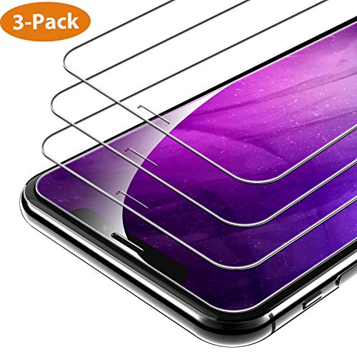 Product Cover Syncwire Screen Protector for iPhone 11 Pro, iPhone XS & iPhone X [3-Packs], 9H Hardness Anti-Fingerprint Tempered Glass [Screen-Alignment Frame Included, Bubble-Free, Face ID Protection]